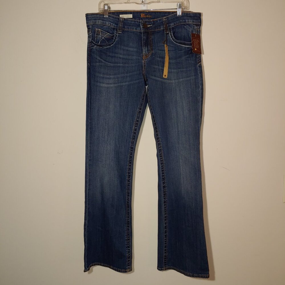 Kut from the Cloth Natalie  High Rise Bootcut Jeans Size 12 Blue Wash